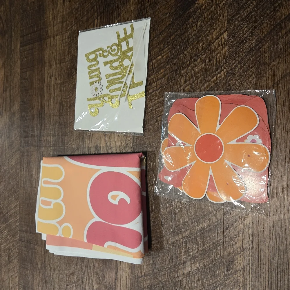 Young Wild & Three 3 Birthday Party Supplies Celebration Decor Cake Topper Signs